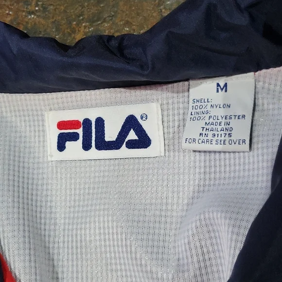 Vintage FILA Track Suit Nylon Polyester Spellout both top & pants - Picture 2 of 10